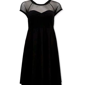 Torrid New BLACK MESH INSET SWING DRESS plus sz 20
